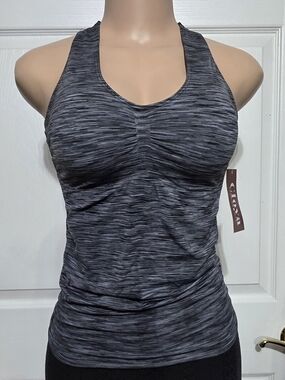 Gray Space-Dyed Racerback Performance Tank
